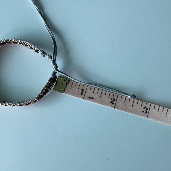 Bracelet - grey & black cord + beads sliding knot - Picture 6 of 6